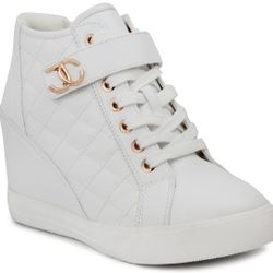 9.5Juicy Couture Womens Wedge Sneakers High Top Womens Sneakers with Wedge, Wedgies