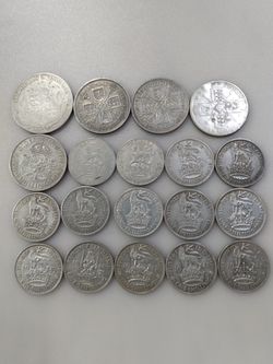 Group of 19 British 50% Silver Coins