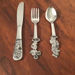 Walt Disney Stainless Mickey and Donald Duck Youth Utensils, by Bonny