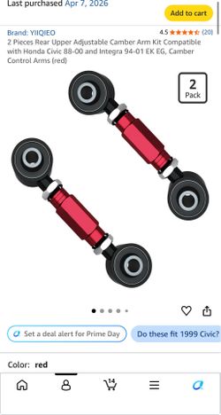 Rear upper control arms