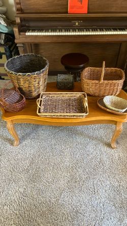 Wicker Baskets And Trays $40 Or Make Offer 