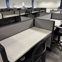 10 Powered Desk Cubicles W/ 10 chairs Included (Delivery Available) Originally $6700