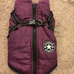 Pawbb™ - Waterproof Winter Jacket with Built-in Harness - Medium - Purple