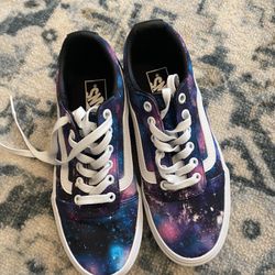 Brand New Never Worn Galaxy Vans 7 Women’s 