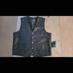 Leather Vest Men's Xl