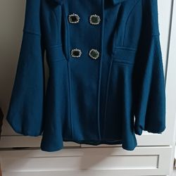 Turquoise double breated jacket