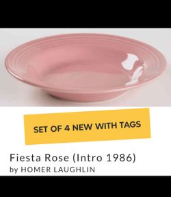 4 FIESTA BOWLS FIESTAWARE-- PINK NEW WITH TAGS