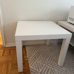 White Wooden Side Table – 55x55 cm – Great Condition – $20 – Brookline Pickup