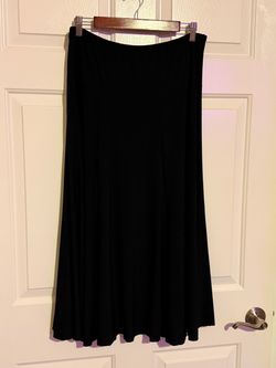 Jason Maxwell Women’s XL Black Flowy A-Line Long Skirt – Stretch Waist