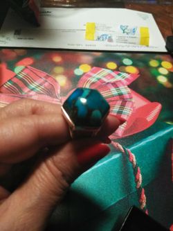 real turquoise Ring. Size 7. Sterling silver.