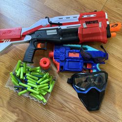Nerf Gun, Gear And Safety Glasses 