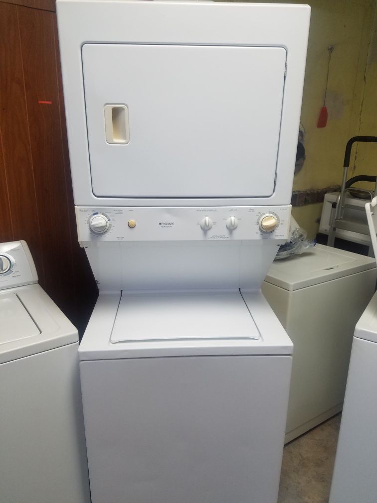 Frigidaire 27 Inch Wide One Piece Stackable Washer and Dryer Set Same Day Delivery! Warranty