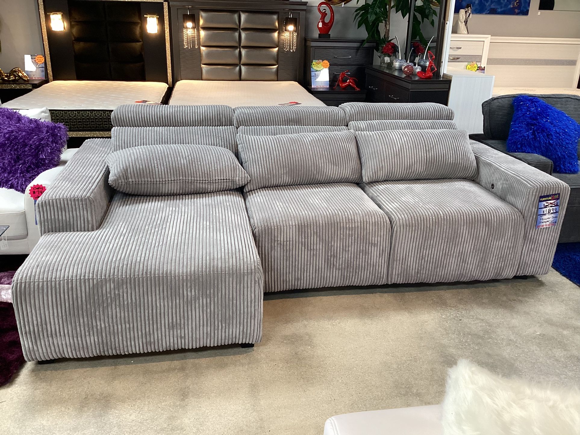 Beautiful Sofa Sleeper On Sale Now $1599 Color Light Gray Available.