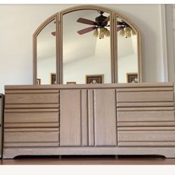Levitz Light Oak Dresser with Mirror