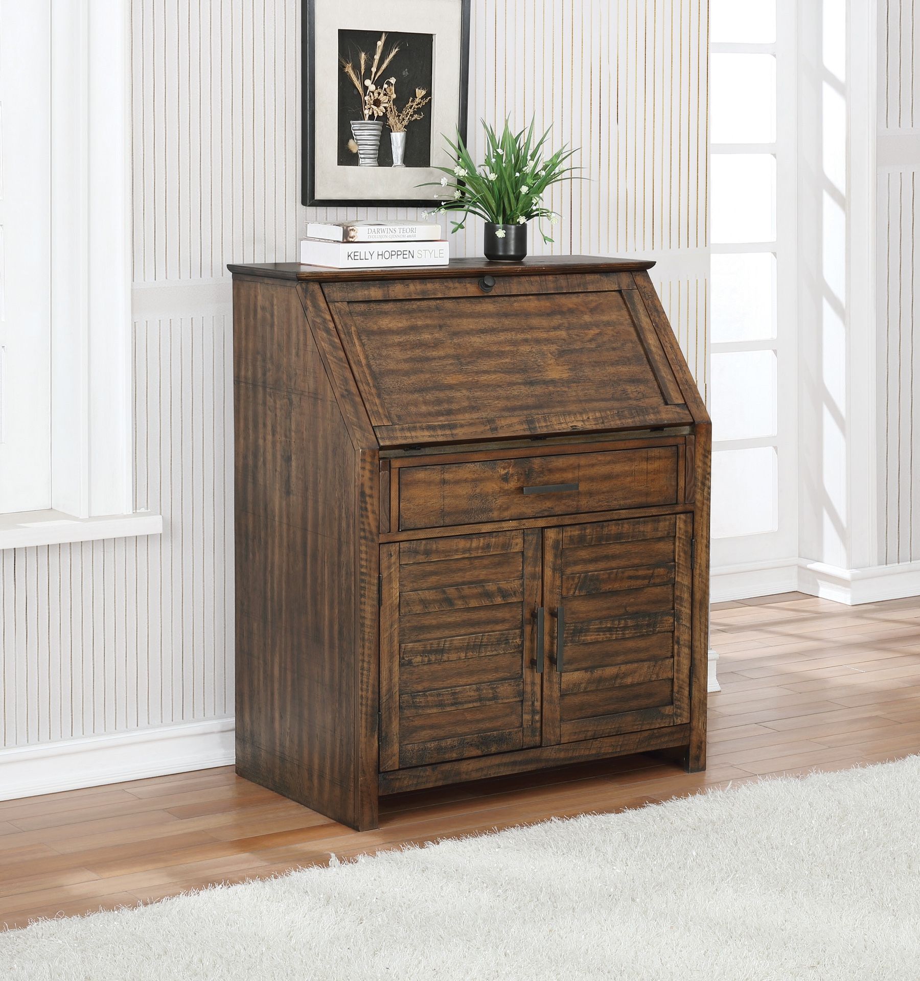 Secretary Desk in Antique Brown ONLY $399! Lowest Prices Ever!