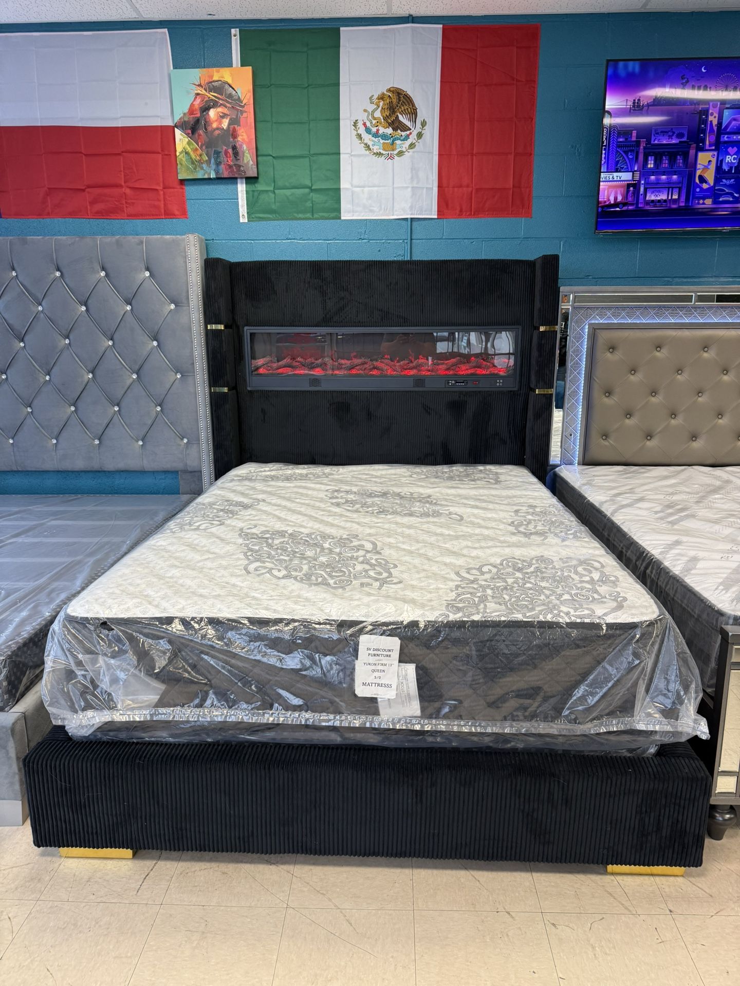 Queen Bed Frame Whit Mattress On Sale