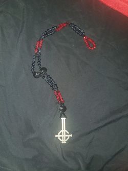 Ghost Band Beaded Grucifix Necklace