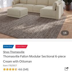 Delivery Available cream Costco 6 pc sectional sofa couch retails 1700