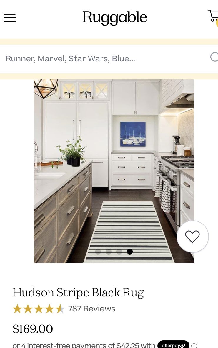 Ruggable Hudson Stripe Black Rug