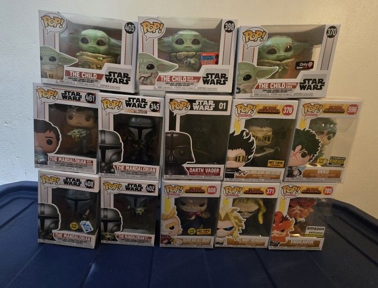 Star Wars And My Hero Academia Funko Pop Lot