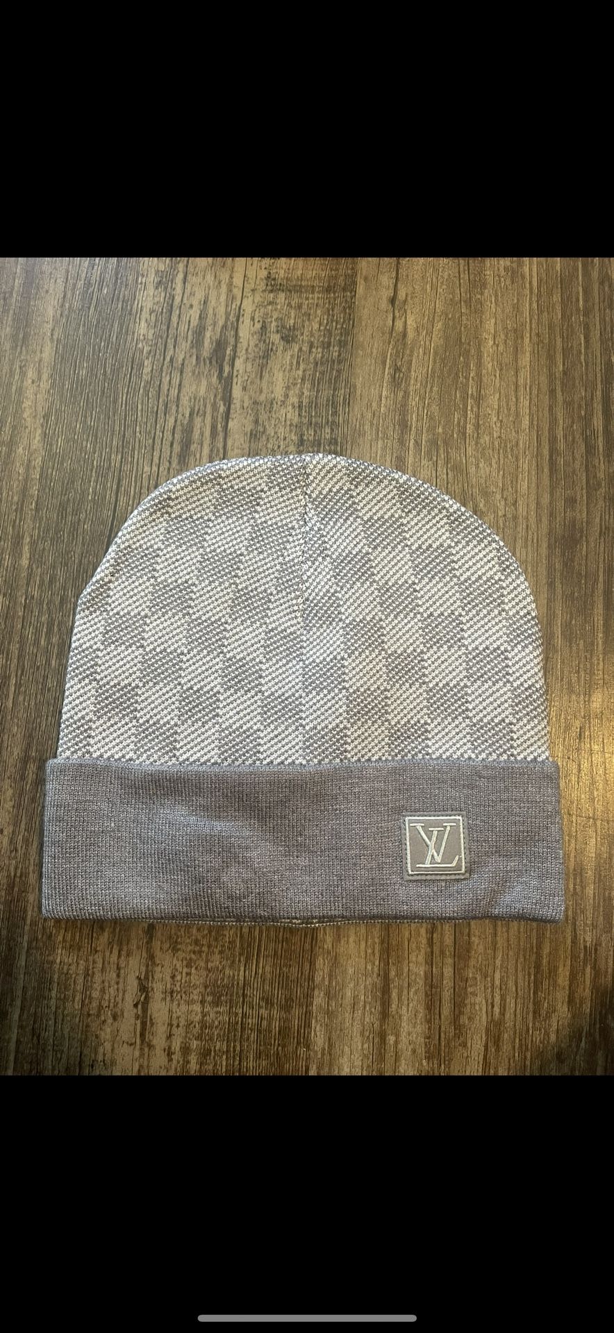 Mens Louis Vuitton Damier Hat Gray Beanie