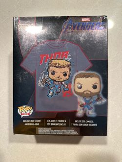 GLOW Thor Funko Pop & Shirt *MINT* Gamestop Exclusive GITD Marvel Avengers Endgame 452 XL