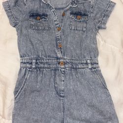 Cat & Jack Jean Romper Toddler Girl Size 2T