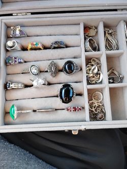 Silver Rings And Earrings 