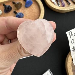 New, Beautiful Rose Quartz Crystal Heart Car Vent Clip .