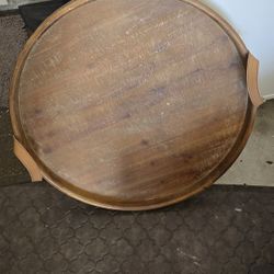 Vintage Round Wooden Tray.made For Decoration 44.8"19.4" $ 25.00 