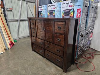 Dark Wood Apothecary Style Dresser with Drawers