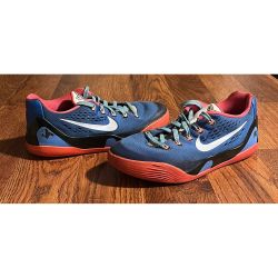 Nike Kobe 9 EM Low Hyper Cobalt Bright Mango Orange Boys 5Y