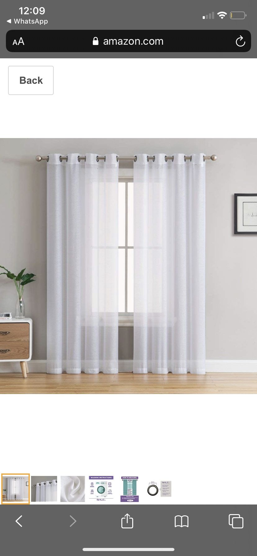 LIKE NEW - 12 Panels | White Semi Sheer Curtains (54” W x 90” L)