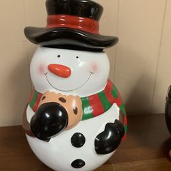 Christmas Decor — Snowman cookie jar
