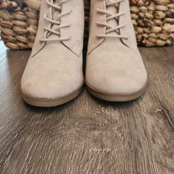 Soft pink ankle boots