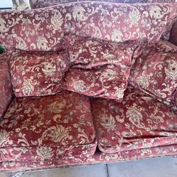 Vintage Ashley Red Couch Set 