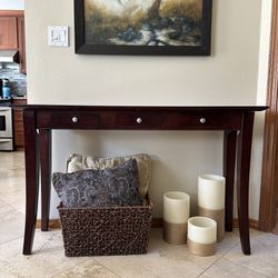 Shallow Console Table With 3 Drawers