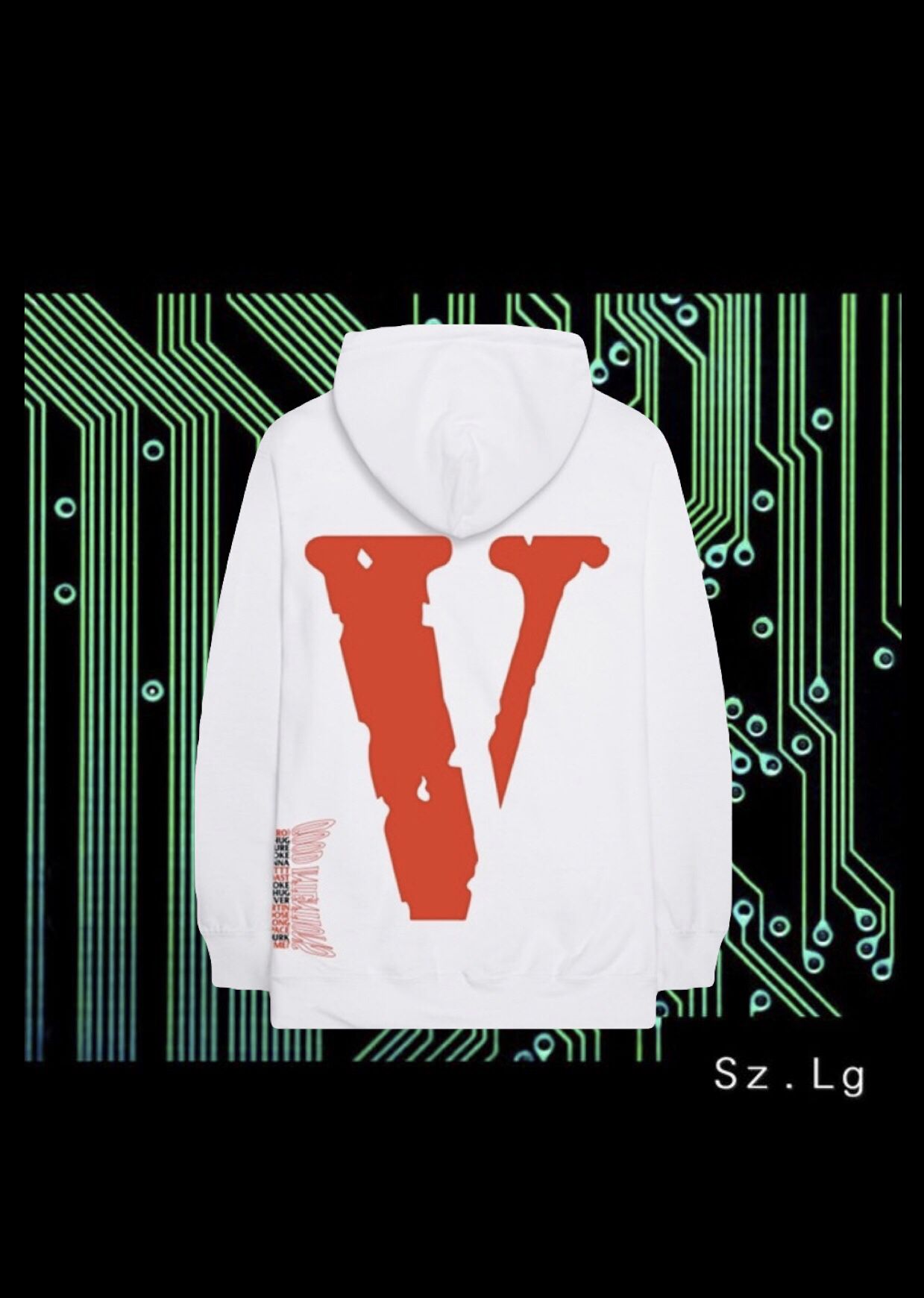 Size large vlone off white hoodie