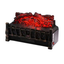 Small Electric Fireplace Heater Embedded Stove Heater Space Heater With Remote Control Realistic Flame Effect 1500W Black