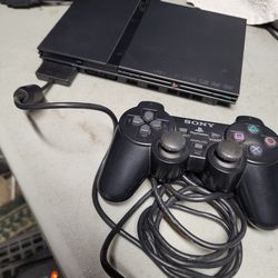 Playstation 2, PS2, Console, Controller, Power Cord And Multi Tap AV Cord