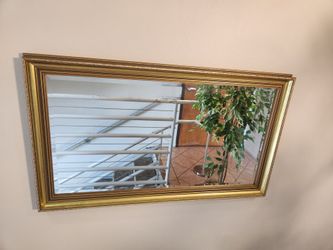 Vintage Bronze Mirror with Beveled Edges