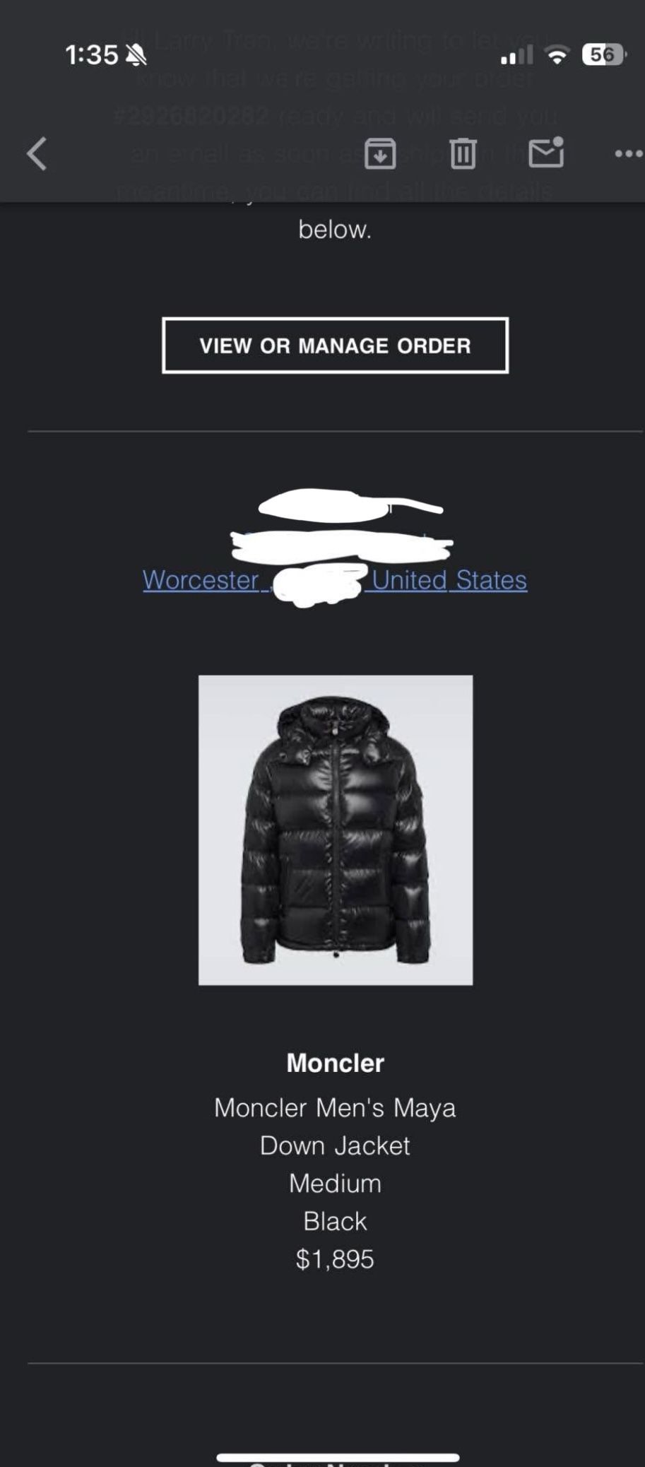 100% Authentic Men’s Moncler Maya Puffer Jacket