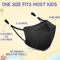 Child’s Adjustable Reusable KN95 Masks (Black) Over 1,000 Available