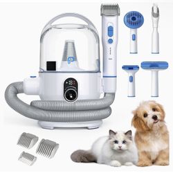 ACONEE Dog Hair Vacuum & Dog Grooming Kit, 5 in-1 Pet Grooming Vacuum Suction 99% Pet Hair for Dogs Cats, 2L Large Capacity Dust Cup, Low Noise Dog Ha