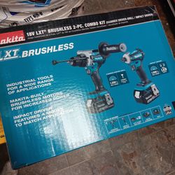 Makita New Kit Hammer Drill And Impact Batteries 5ah And Rapid Charger 
