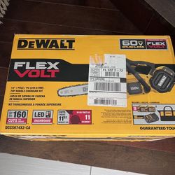 Brand New unopened Box-DeWalt 60V Max 14" Chainsaw Kit with (2) Flexvolt Batteries and Charger