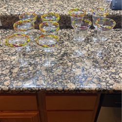 Vintage Margarita Glass Set Of 10 New