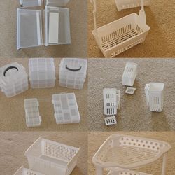 Moving sale! Daiso storage supplies,storage boxes,Craft supplies storage boxes,hanging storage,kitchen organizers.