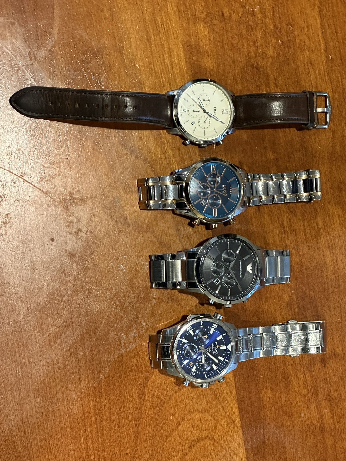 Luxury Men's Chronograph Watch Bundle – Bulova, Hugo Boss, Emporio