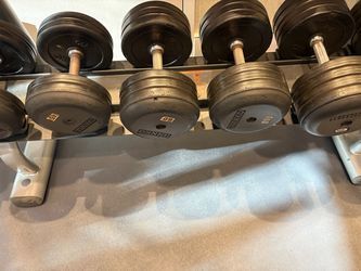 Ivanko Rubber prostyle Dumbbells 5-70lbs w/Rack